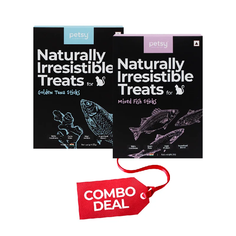  . **Brand-Related**  Petsy Naturally Irresistible Cat Treats - Combo Pack (2 Flavours)