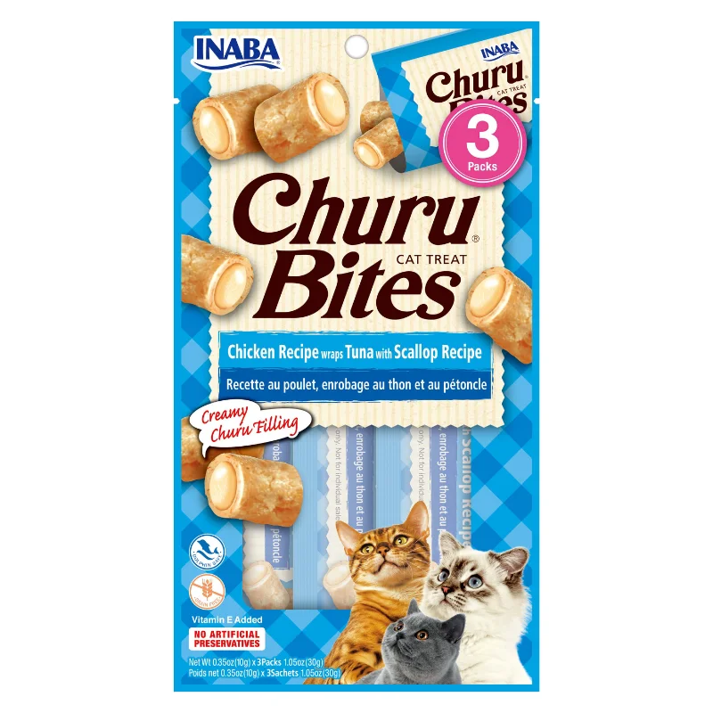 - Hypoallergenic cat food Churu Cat Treats Bites - Chicken Wraps With Tuna & Scallop Recipe (3 packs x 10g) - Hypoallergenic cat food Churu Cat Treats Bites - Chicken Wraps With Tuna & Scallop Recipe (3 packs x 10g)