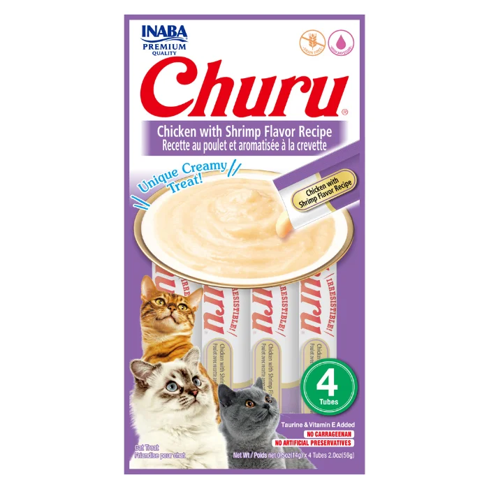 - Cat food for immune system support Churu Creamy Cat Treats - Chicken with Shrimp (4 sticks x 14g) - Cat food for immune system support Churu Creamy Cat Treats - Chicken with Shrimp (4 sticks x 14g)