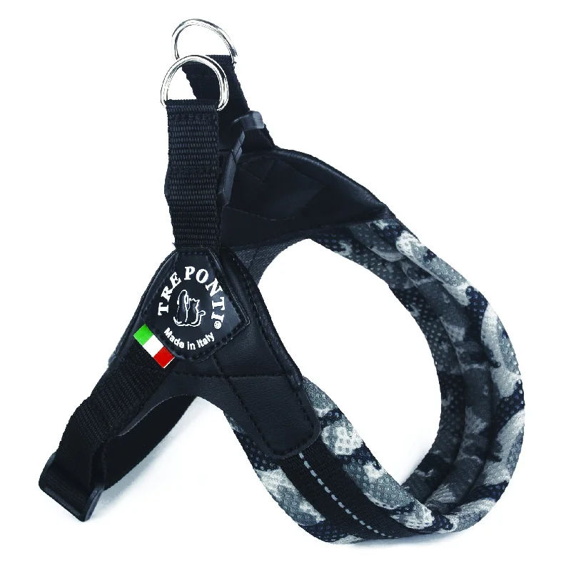 - Foldable and portable cat bagTre Ponti Easy Fit Grey Camo Mesh Dog Harness with Adjustable Girth