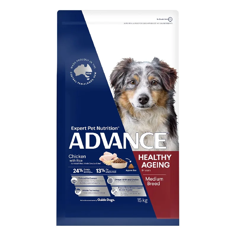  -Cost-effective dog foodAdvance Medium Breed Healthy Ageing Chicken & Rice Adult Dry Dog Food