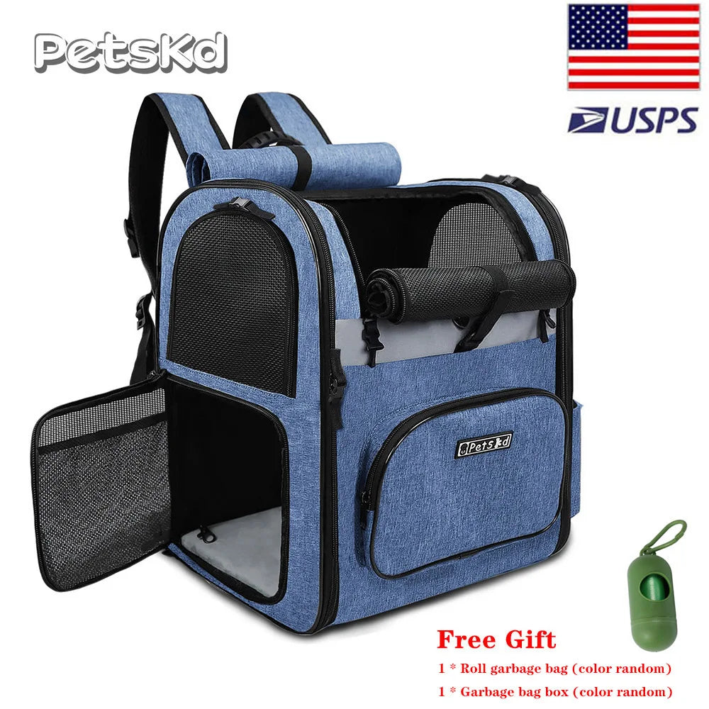 - Pet monitor with cameraDog Carrier Bag Pet Double Shoulder Backpack Sturdy Frame Breathable Foldable Dog Double Doors Bag Fits 20 lbs Pets Travel Set