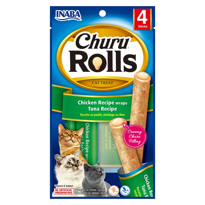 - Weight management cat food Churu Cat Treats Rolls - Chicken With Tuna Recipe (39g) - Weight management cat food Churu Cat Treats Rolls - Chicken With Tuna Recipe (39g)