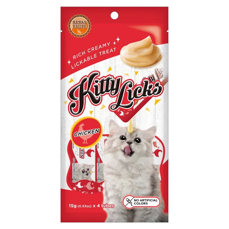 - Affordable cat food with good quality Rena Kitty Licks Cat Treats - Chicken 15g x 4 Tubes - Affordable cat food with good quality Rena Kitty Licks Cat Treats - Chicken 15g x 4 Tubes