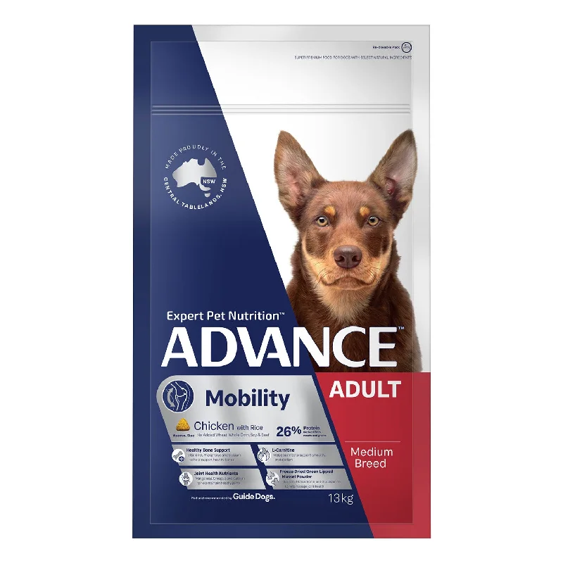  -Fish-containing dog foodAdvance Medium Breed Mobility Chicken & Rice Adult Dry Dog Food 13kg