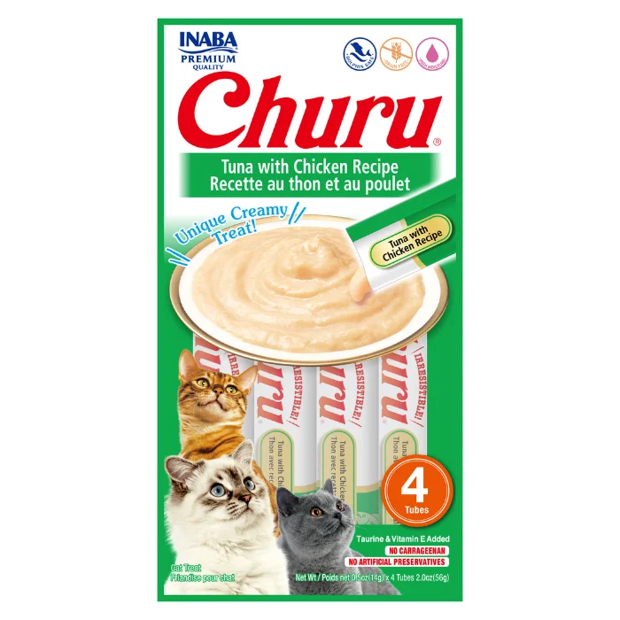 - Cat food nutritional analysis Churu Creamy Cat Treats - Tuna with Chicken (4 sticks x 14g) - Cat food nutritional analysis Churu Creamy Cat Treats - Tuna with Chicken (4 sticks x 14g)
