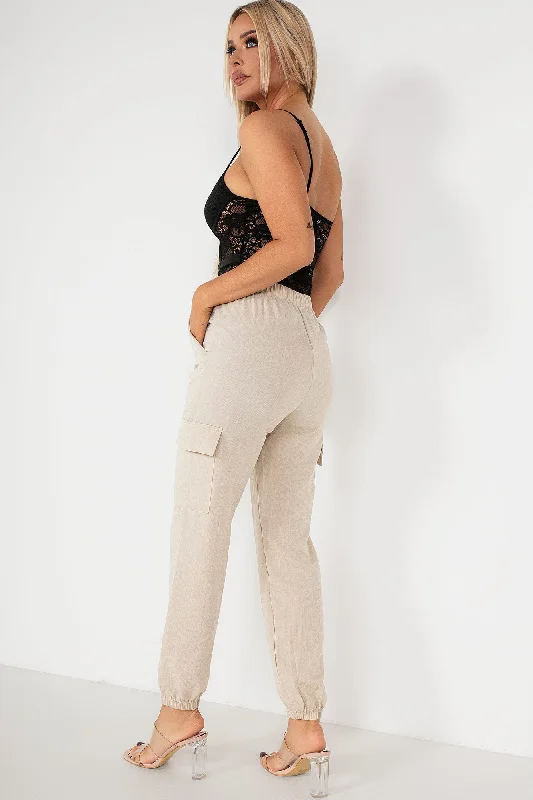 Malia Stone Cargo Trousers