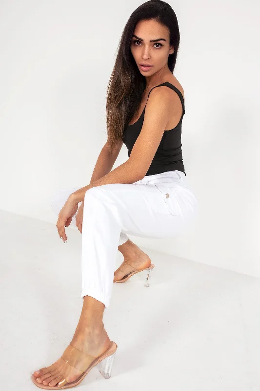 Myla White Cargo Trousers