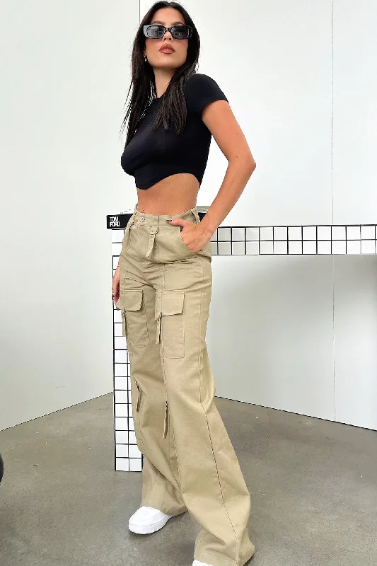 Darla Cargo Pants -  Beige