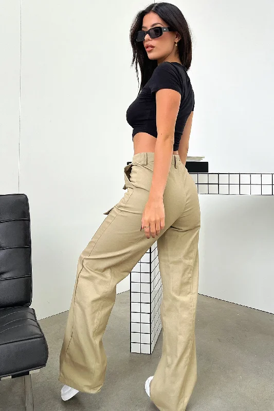 Darla Cargo Pants -  Beige