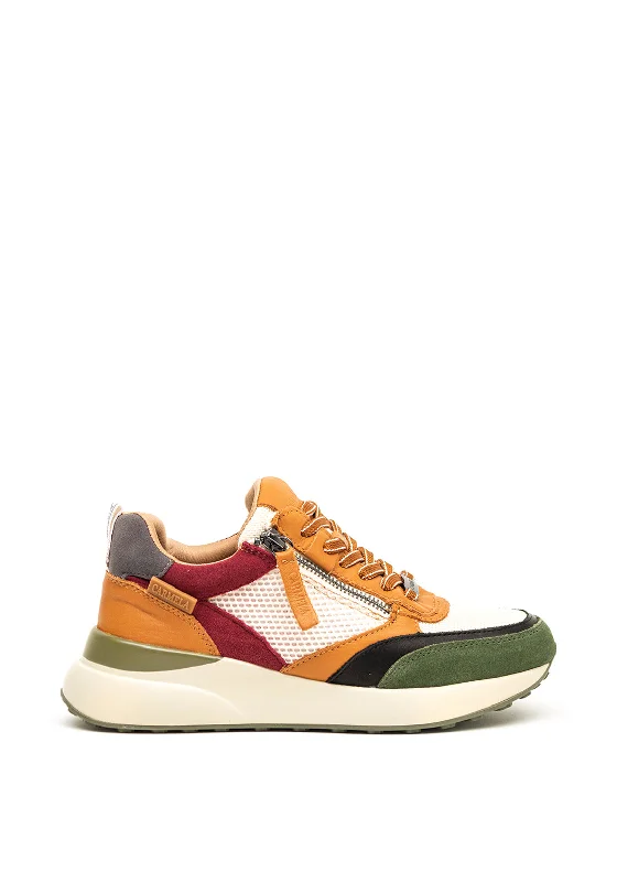 Carmela Colour Block Side Zip Trainers, Camel