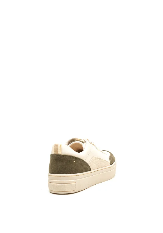 Marco Tozzi Colour Block Platform Trainers, Beige & Green