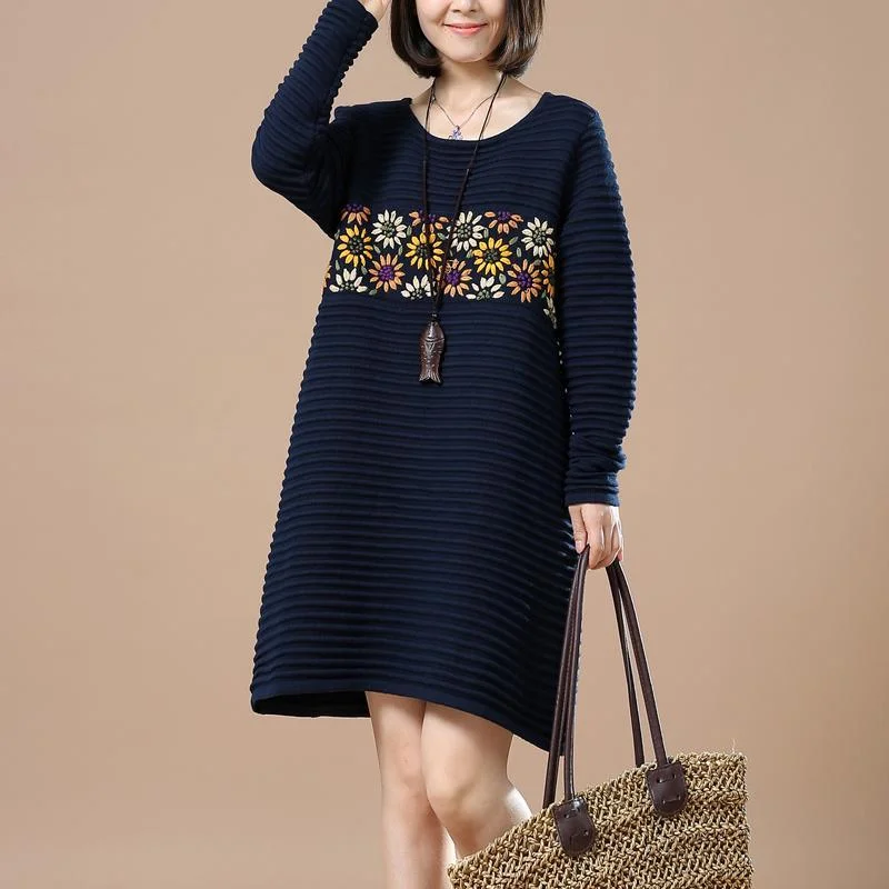 Navy Daisy sweaters women winter dresses