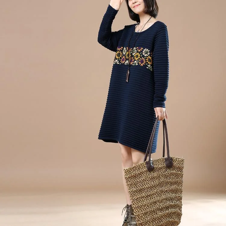 Navy Daisy sweaters women winter dresses