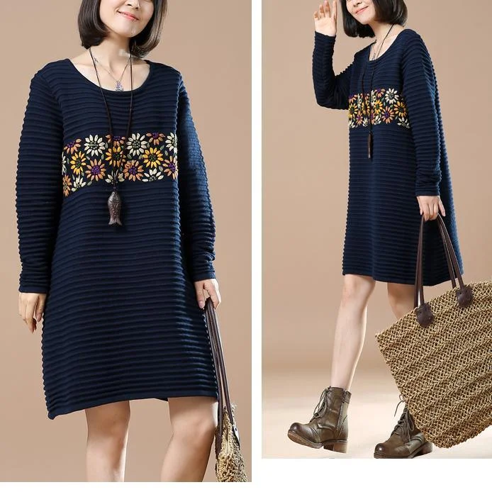 Navy Daisy sweaters women winter dresses