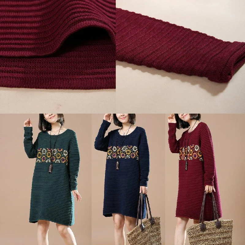 Navy Daisy sweaters women winter dresses