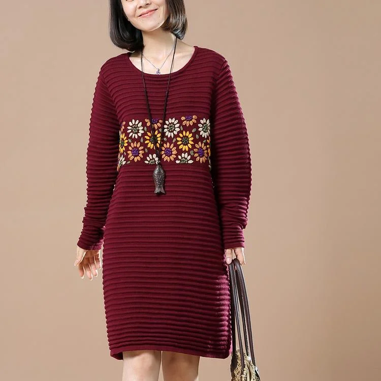 Ruby floral sweaters oversize winter dress