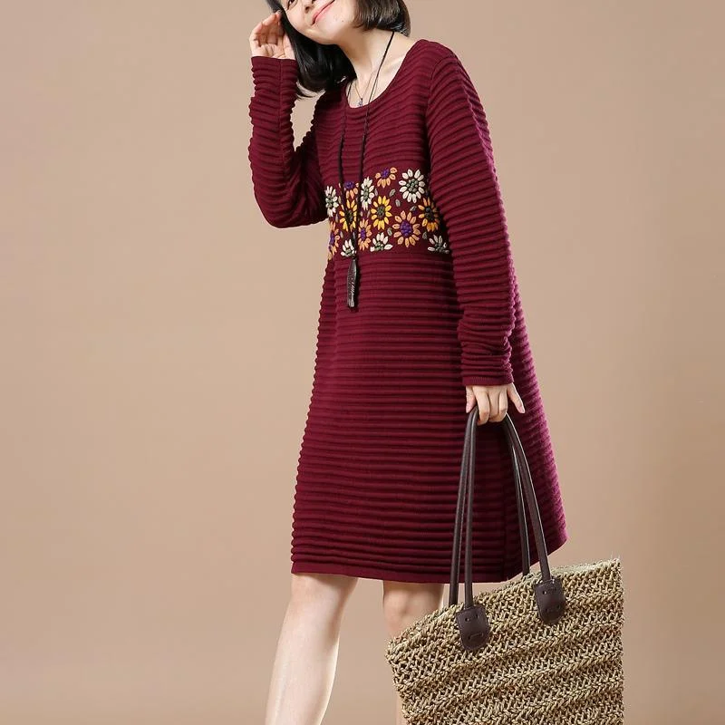 Ruby floral sweaters oversize winter dress